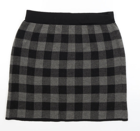 Adrienne Vittadinaq Womens Black Check Straight & Pencil Skirt Size L