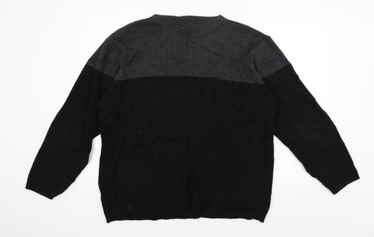 EA Menswear Mens Black Pullover Jumper Size L