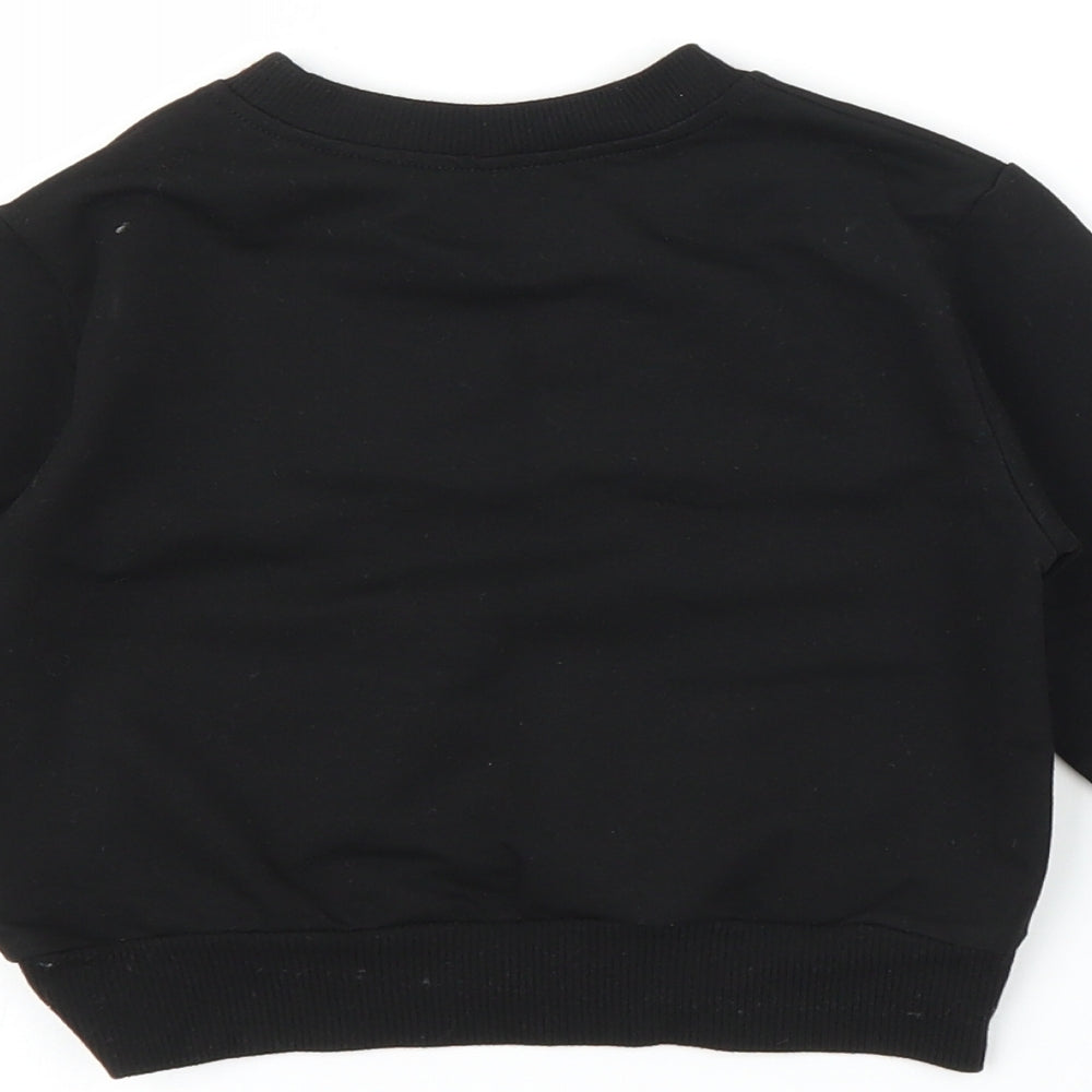Preworn Baby Black Pullover Jumper Size 18-24 Months - Christmas