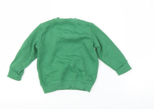 F&F Boys Green Pullover Jumper Size 6-9 Months