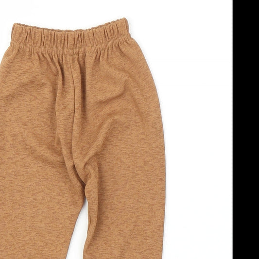 Preworn Girls Brown Capri Leggings Size 6-9 Months