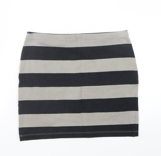 Divided by H&M Womens Grey Striped Straight & Pencil Skirt Size 8