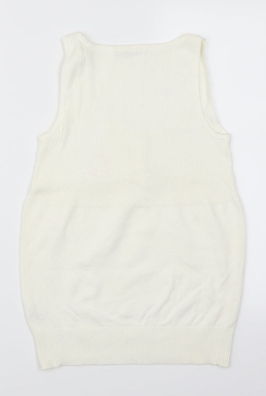 George Womens White Basic Tank Size 10 - Cream