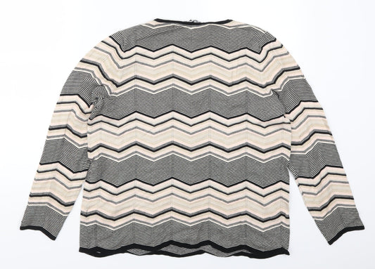 Bonmarché Womens Pink Striped Pullover Jumper Size 16