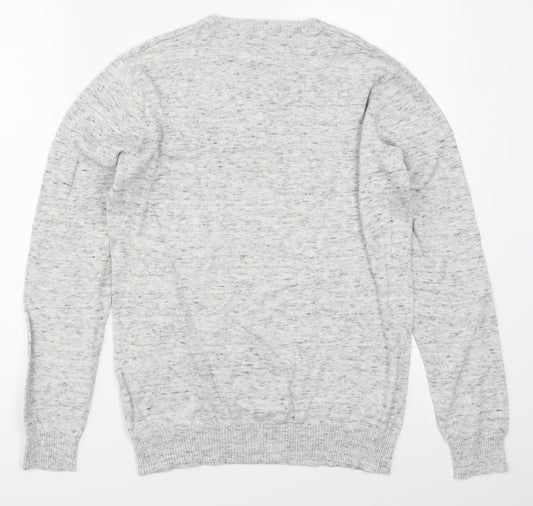 Cedar Wood State Mens Grey Knit Pullover Jumper Size S