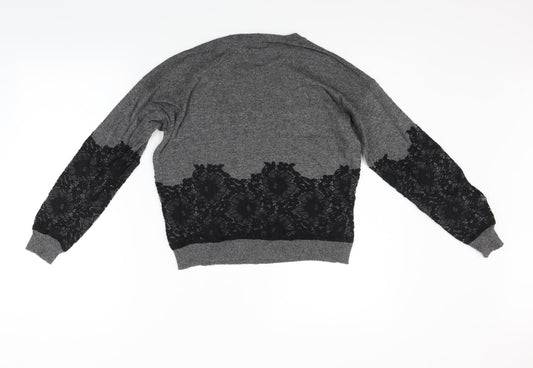 Topshop Womens Grey Pullover Jumper Size 8