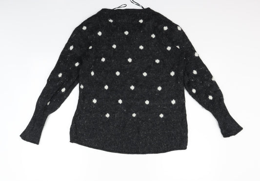 H&M Womens Black Polka Dot Pullover Jumper Size M
