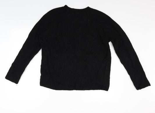 Suzy Shier Womens Black Houndstooth Henley Jumper Size XL