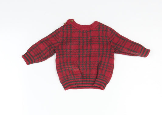 Nutmeg Boys Red Pullover Jumper Size 0-3 Months