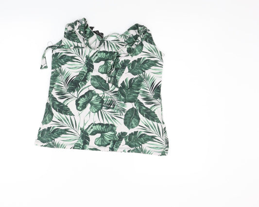 Dorothy Perkins Womens Green Geometric Basic Blouse Size 10
