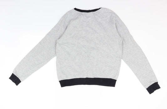 Topshop Womens Grey Houndstooth Pullover Jumper Size 8