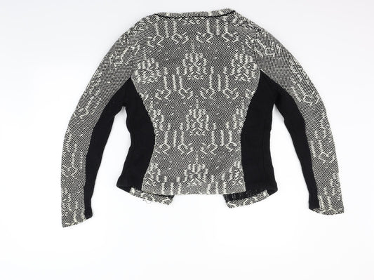 H&M Womens Grey Geometric Cardigan Jumper Size M