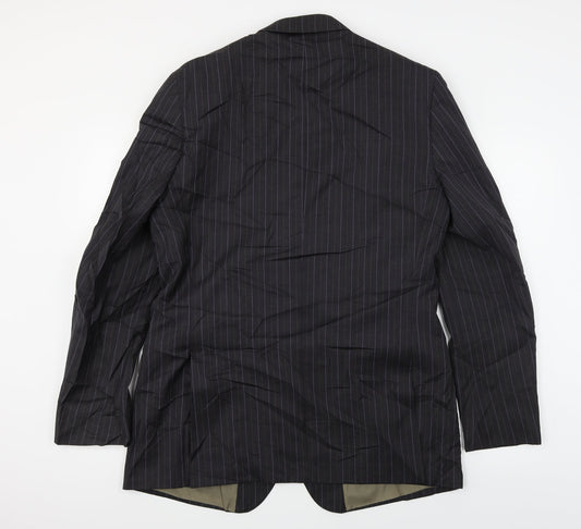 tom england Mens Black Striped Jacket Blazer Size 42