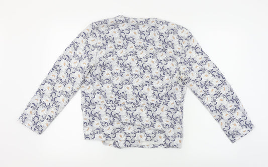 New Look Womens Grey Floral Jacket Blazer Size 10