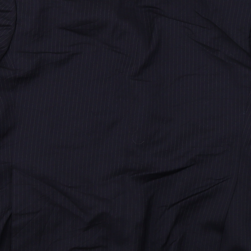 Super 100's Mens Blue Striped Jacket Blazer Size 46