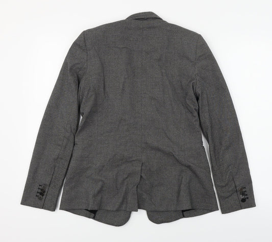 MING Womens Grey Jacket Blazer Size S