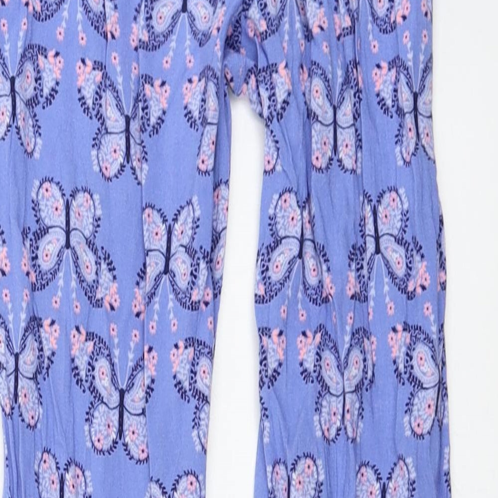 H&M Girls Blue Animal Print Trousers Size 7 Years