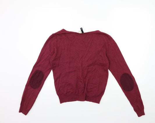H&M Womens Pink Knit Cardigan Jumper Size 10