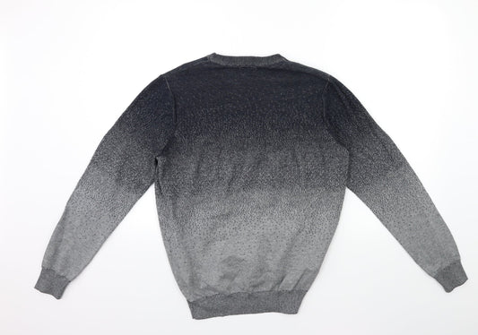 ACW85 Mens Grey Knit Pullover Jumper Size M