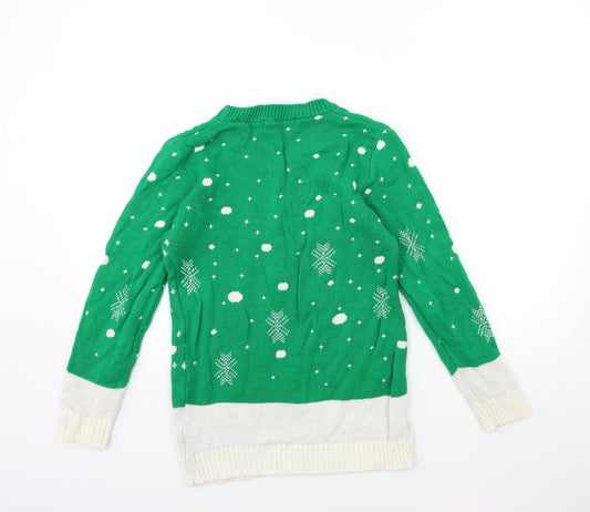 Boohoo Womens Green Knit Pullover Jumper Size M