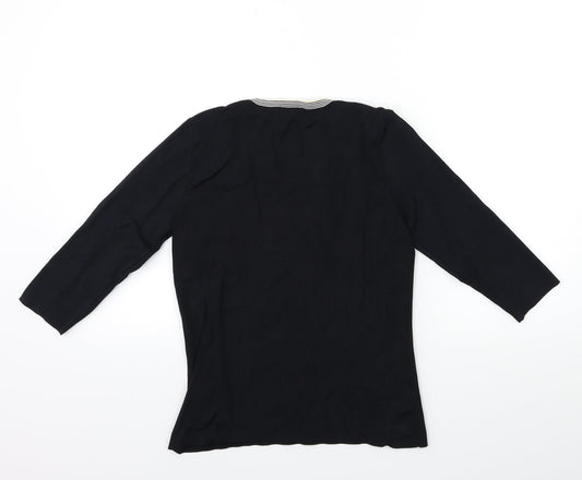 Berkertex Womens Black Knit Basic T-Shirt Size 12