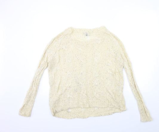 Apricot Womens Beige Knit Pullover Jumper Size S