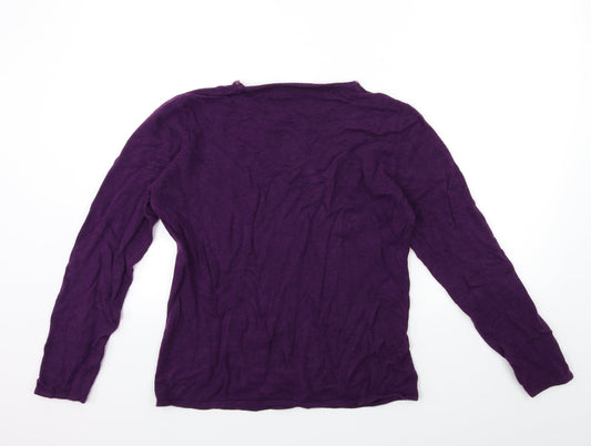 Sara Woman Womens Purple Knit Pullover Jumper Size 14