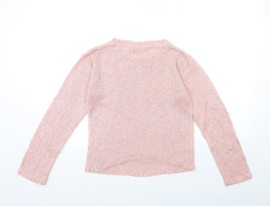 MISS EVIE Girls Pink Knit Pullover Jumper Size 12-13 Years
