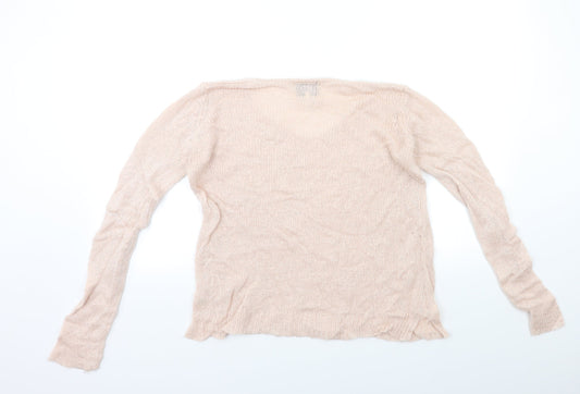 Papaya Womens Pink Knit Pullover Jumper Size M