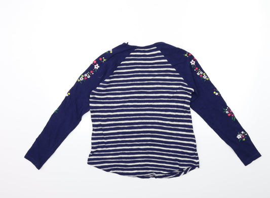 FALMER Womens Blue Striped Knit Pullover Jumper Size 8