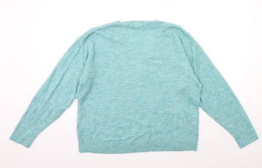 H&M Womens Blue Knit Pullover Jumper Size S