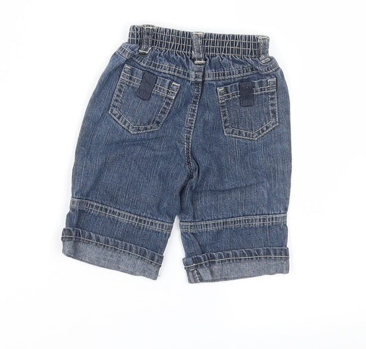 Adams Baby Blue Denim Cargo Jeans Size 0-3 Months