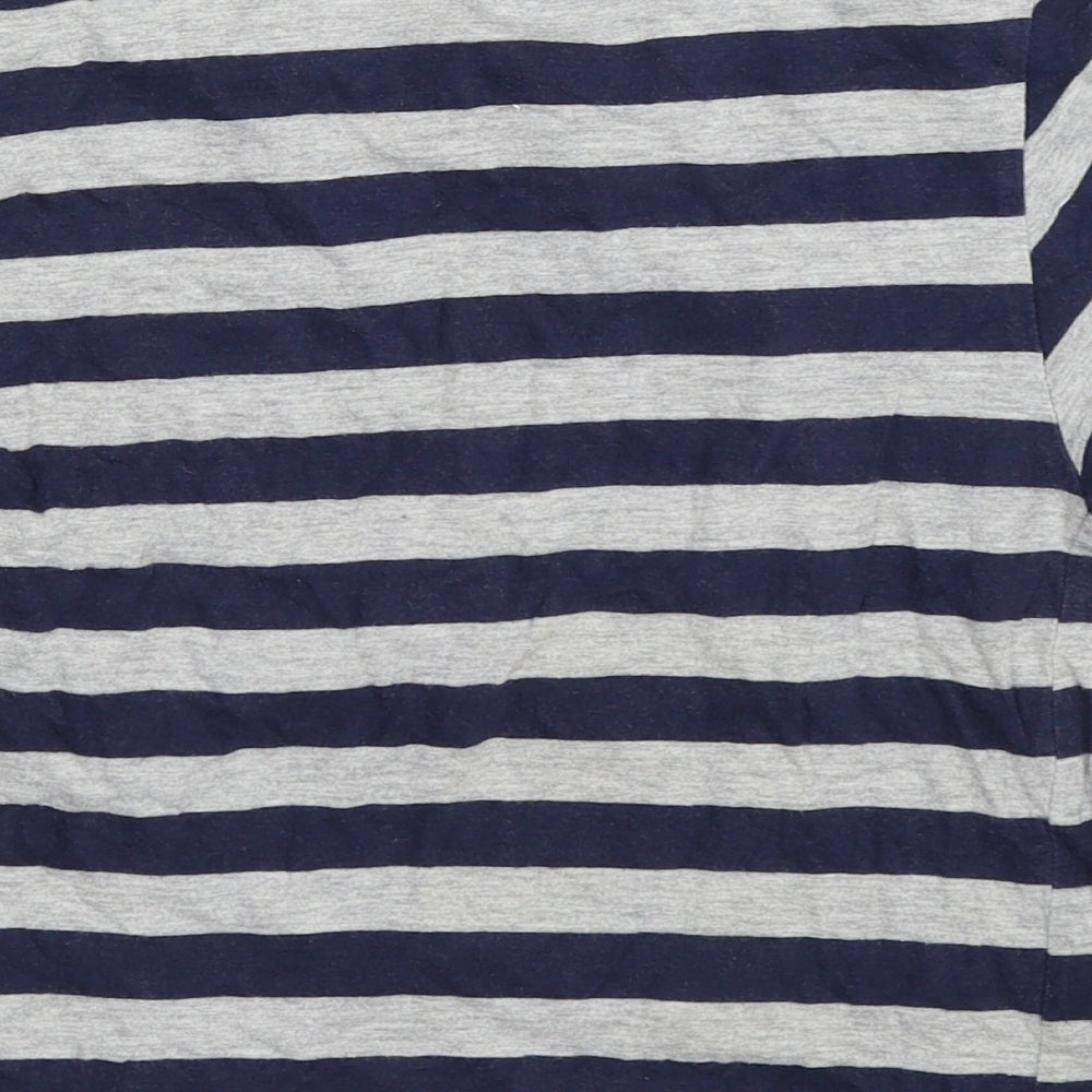 Primark Boys Grey Striped Basic T-Shirt Size 6-7 Years