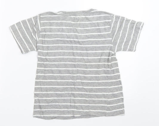 Rebel Boys Grey Striped Basic T-Shirt Size 5-6 Years