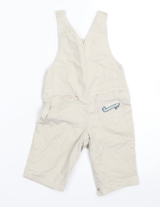 Earlydays Boys Beige Dungaree One-Piece Size 6-9 Months