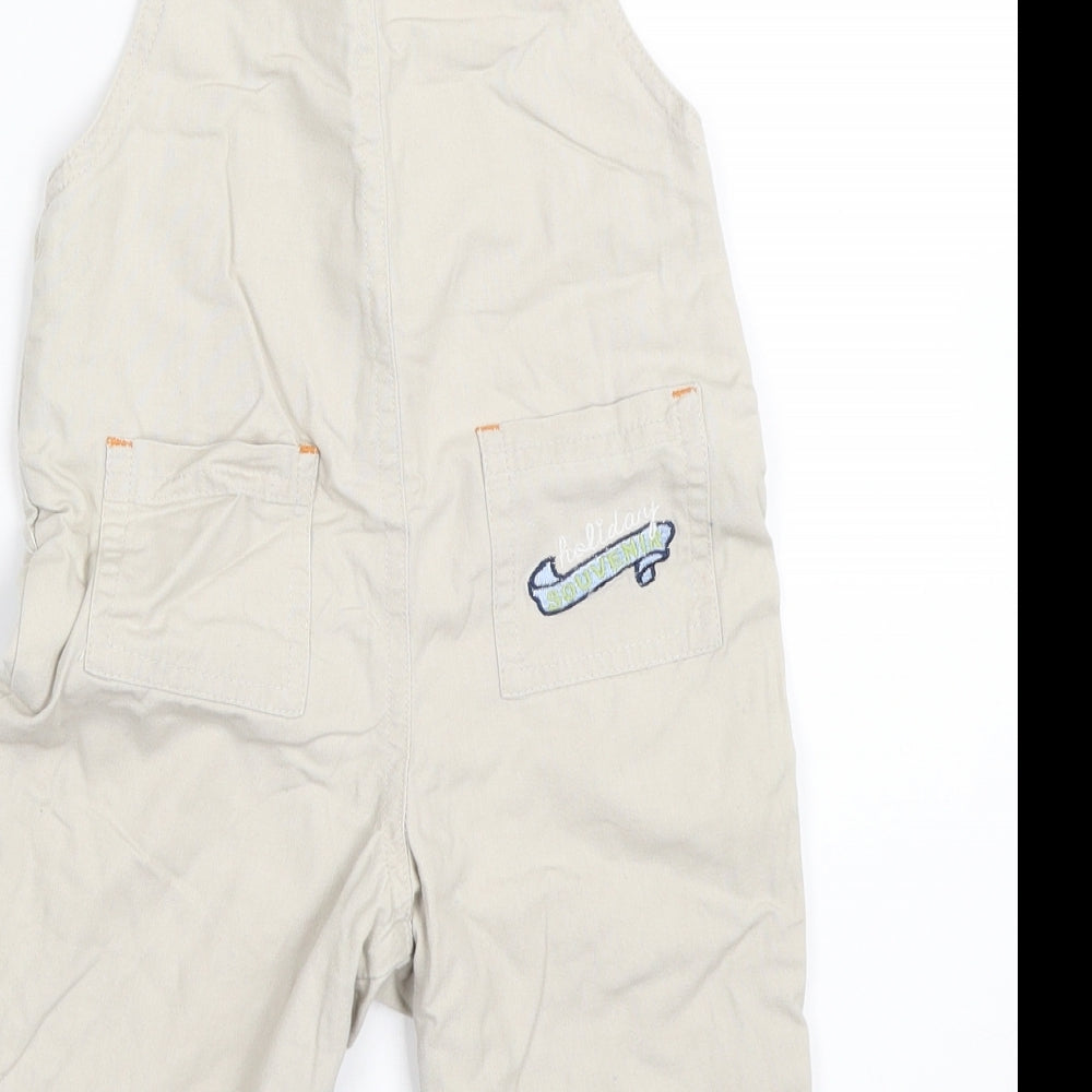 Earlydays Boys Beige Dungaree One-Piece Size 6-9 Months