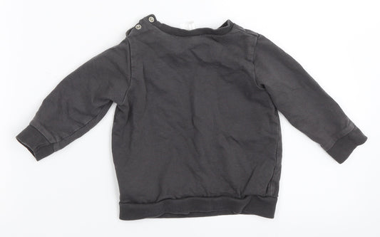H&M Boys Grey Pullover Jumper Size 9-12 Months
