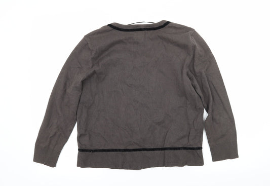 H&M Womens Grey Knit Cardigan Jumper Size M