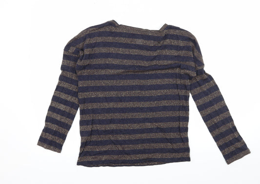 La Redoute Womens Blue Striped Knit Pullover Jumper Size 6