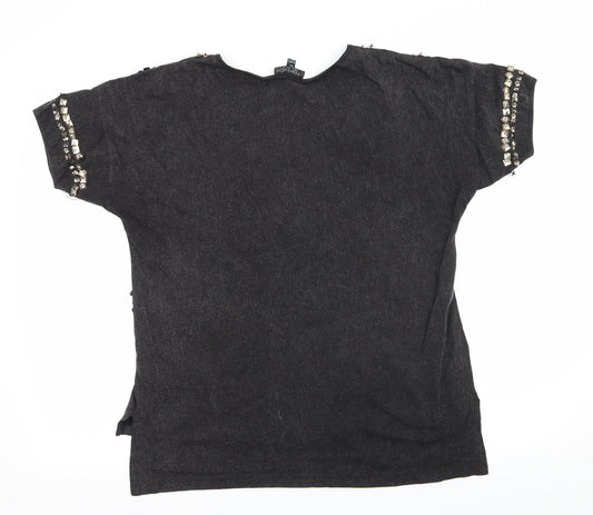 Topshop Womens Grey Jersey Basic T-Shirt Size 12