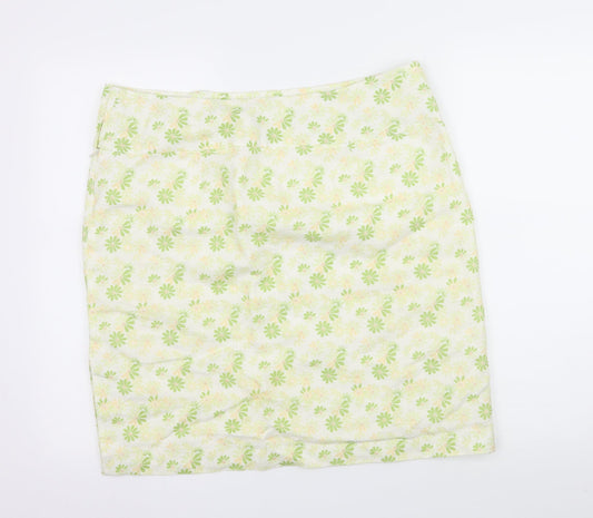 Kaliko Womens Green Geometric A-Line Skirt Size 18