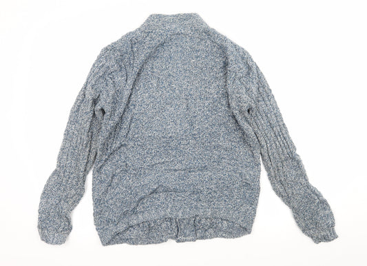 Preworn Womens Blue Knit Cardigan Jumper Size 8