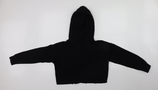 New Look Girls Black Pullover Hoodie Size 12-13 Years - Cropped