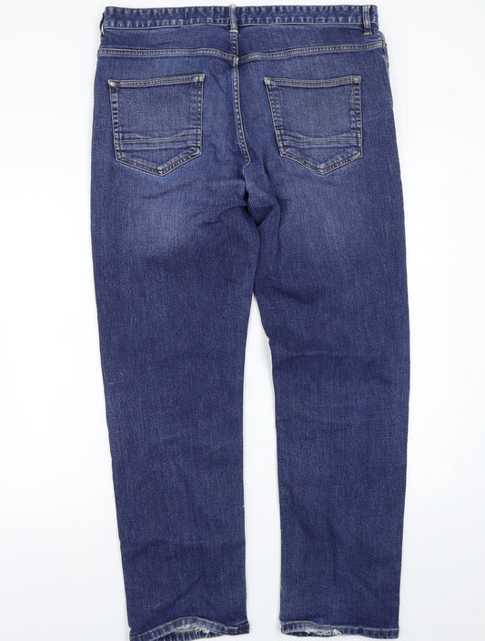 Easy Womens Blue Straight Jeans Size 36 L30 in