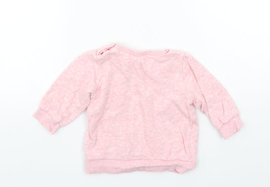 H&M Girls Pink Pullover Jumper Size 3-6 Months