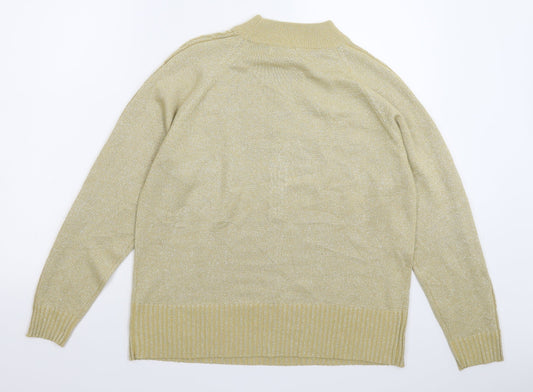 Bonmarché Womens Gold Knit Pullover Jumper Size M