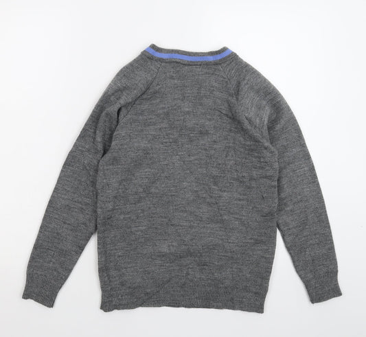 Charles Kirk Womens Grey Knit Pullover Jumper Size S