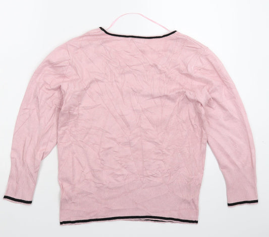Roman Womens Pink Knit Pullover Jumper Size 10
