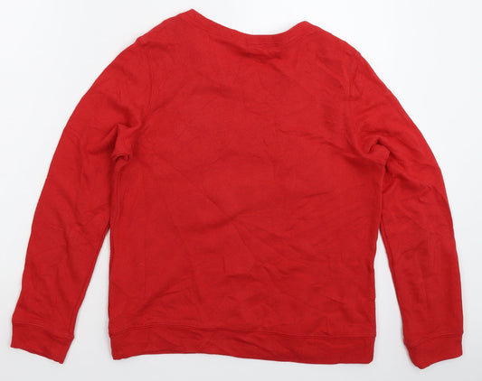 H&M Womens Red Pullover Sweatshirt Size XS