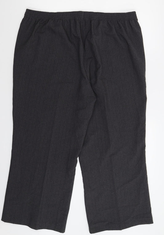 BM Womens Grey Striped Dress Pants Trousers Size 20 L26 in